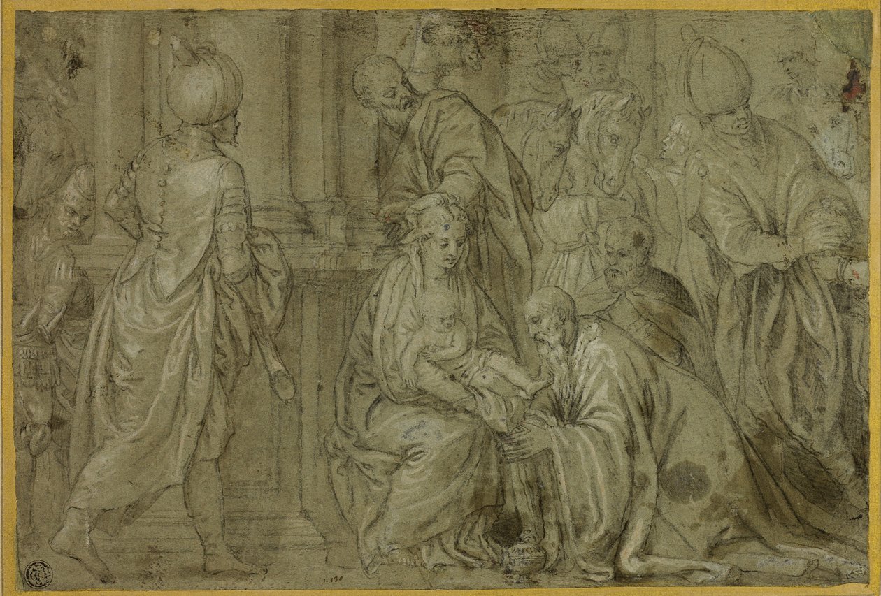 Tilbedelse af de hellige tre konger af Benedetto Caliari