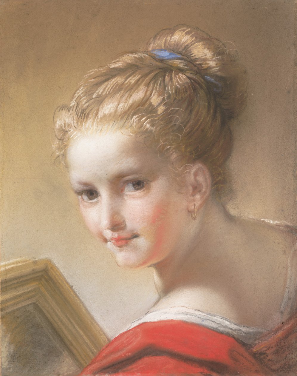 Studie af en pige i rødt, 1717. af Benedetto Luti