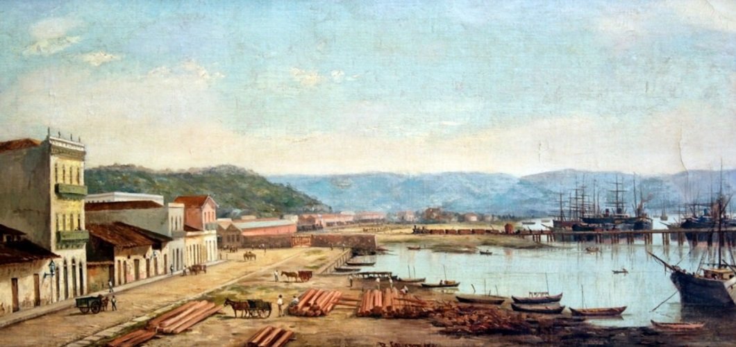 Konsulatets havn og Serra do Marn af Benedito Calixto