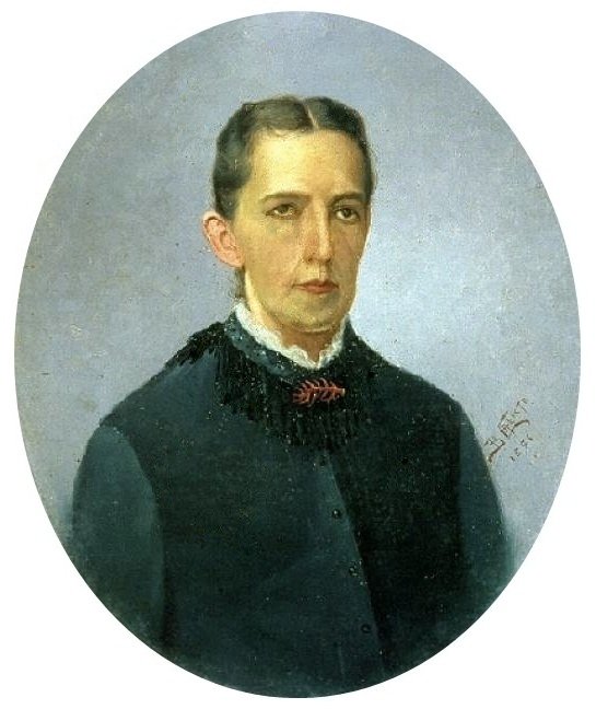 Portræt af Maria Luiza de Almeida Moraes Buste af en dame i en malet oval ramme af Benedito Calixto