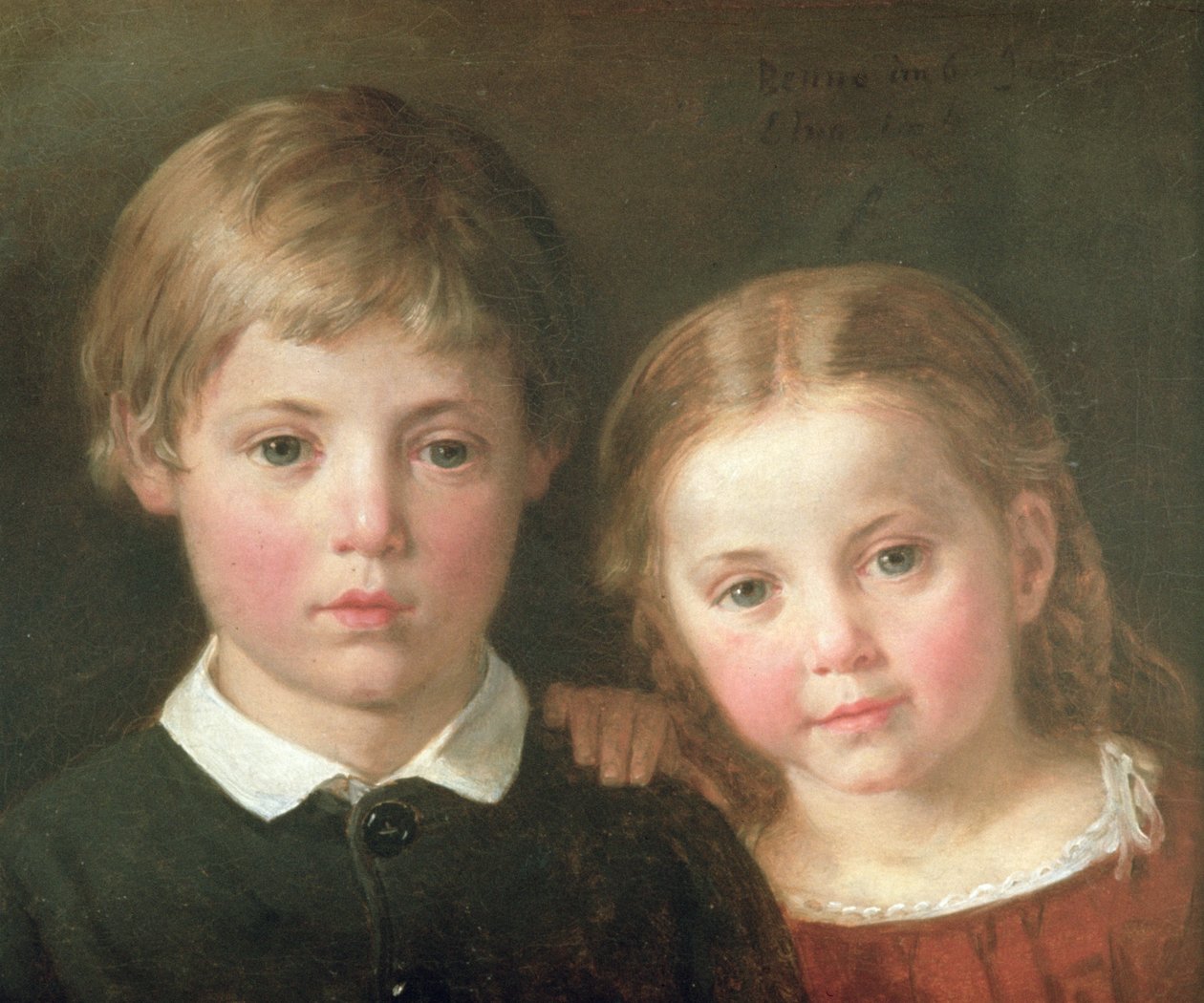Benno seks år og Elna, fire år, 1864 af Bengt Nordenberg
