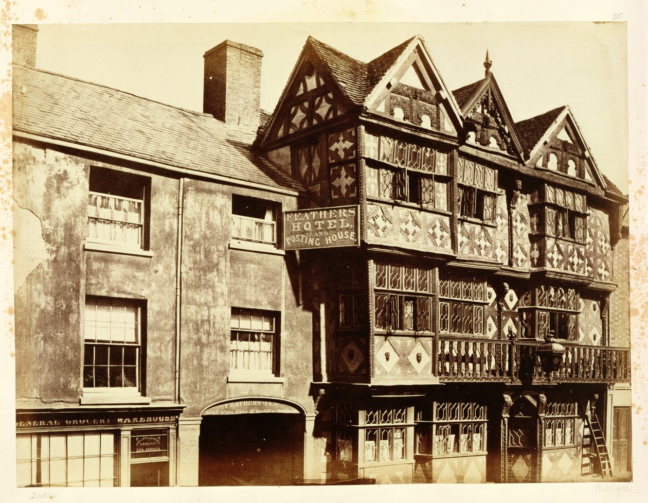 En gade i Ludlow af Benjamin Brecknell Turner