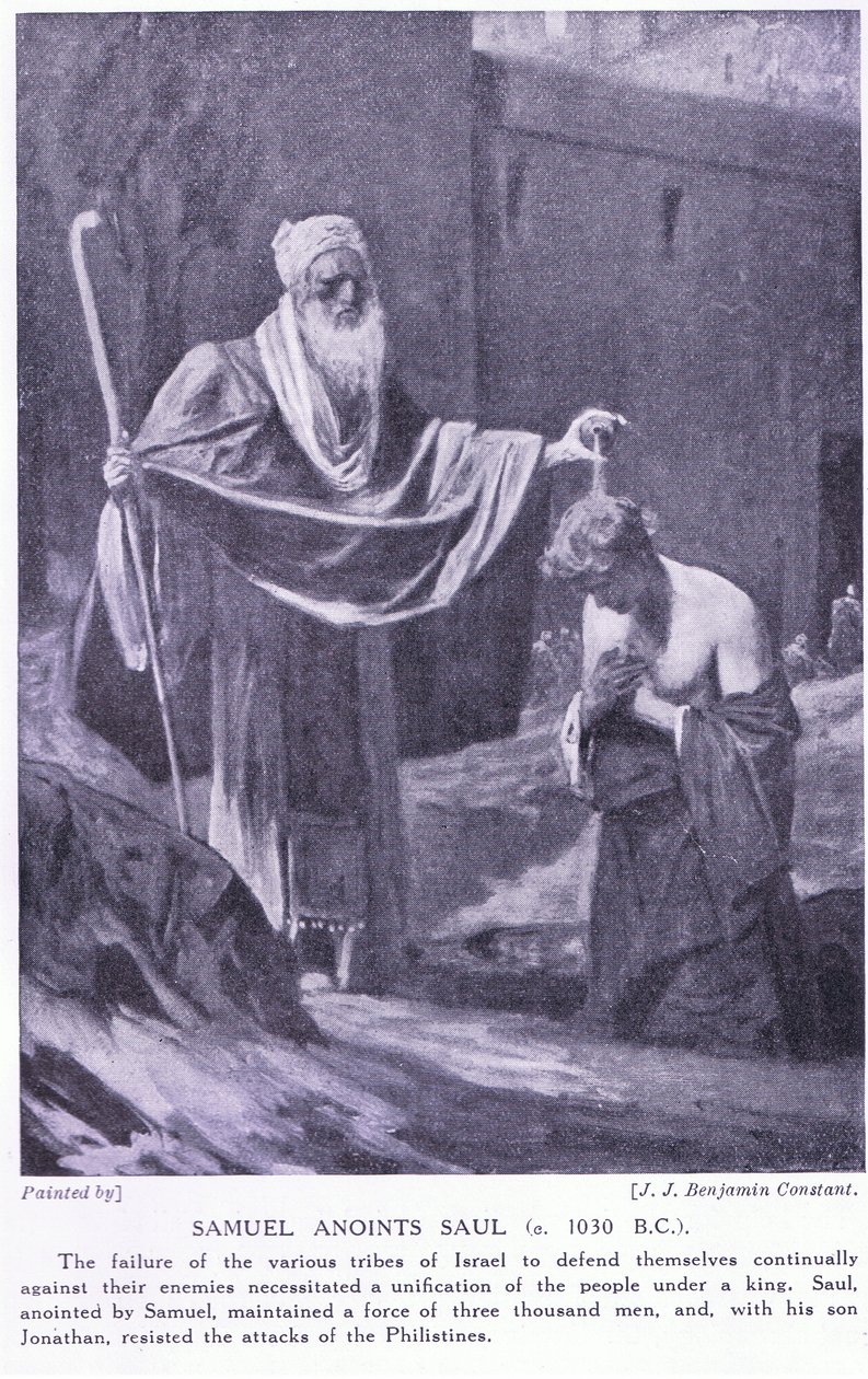 Samuel saliggør Saul omkring 130 f.Kr. af Jean Joseph Benjamin Constant