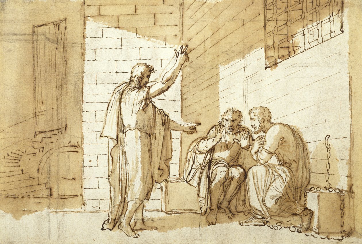 Omvendelse af Onesimus, ca. 1780 (pen, blæk og sepia vask på papir) af Benjamin West
