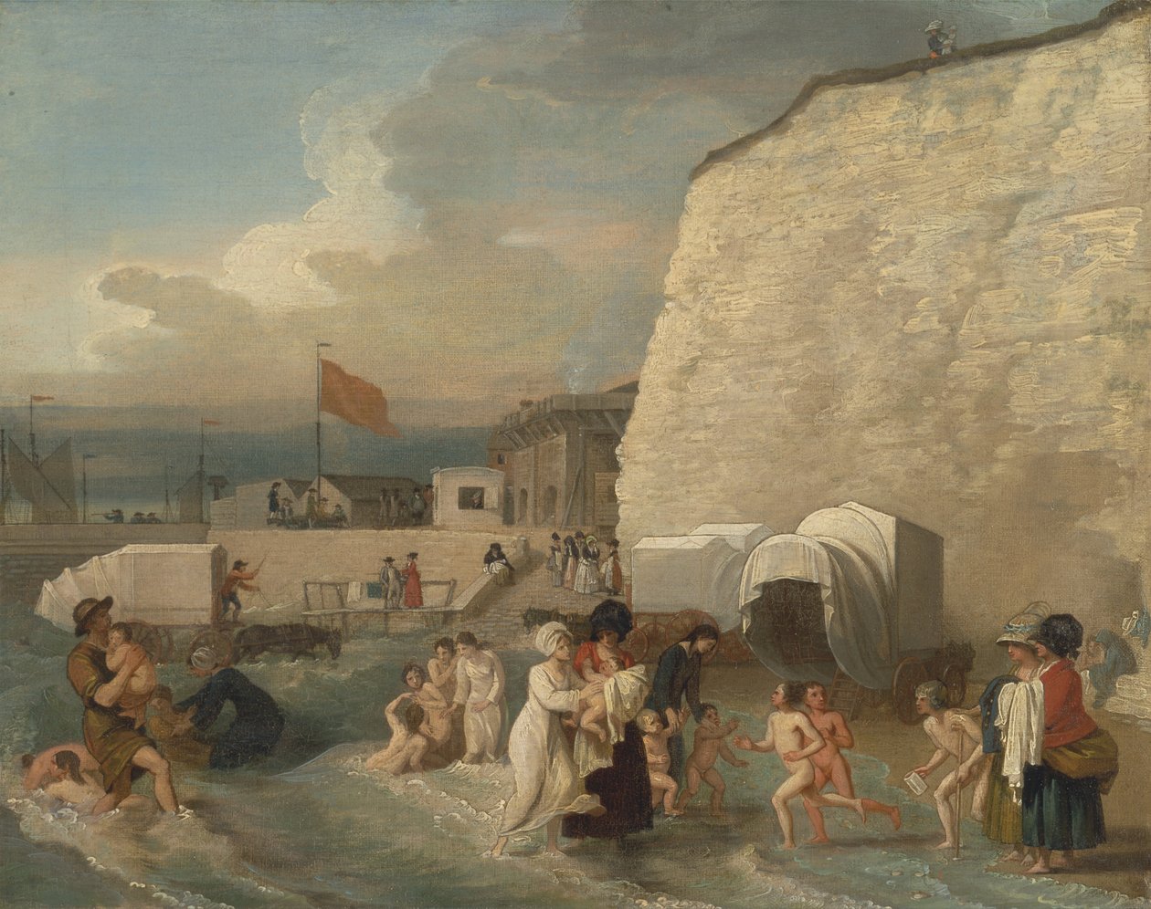 Badepladsen ved Ramsgate af Benjamin West