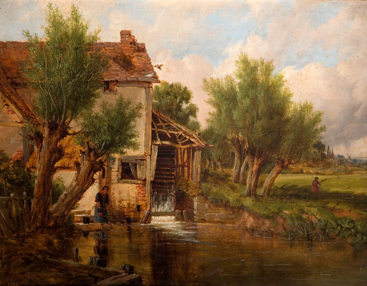 En gammel mølle nær Worcester, 1880 af Benjamin Williams Leader