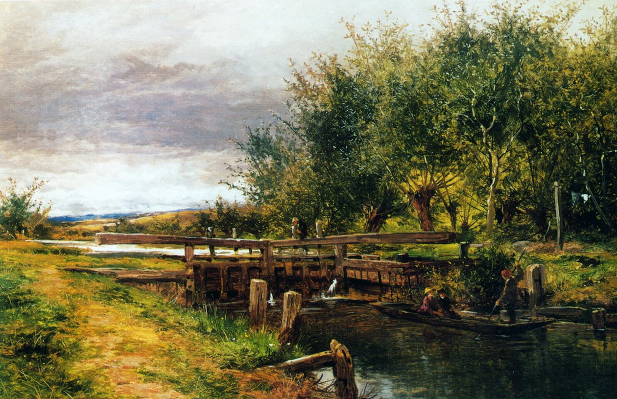 Clive Lock, ved Themsen, 1873 af Benjamin Williams Leader
