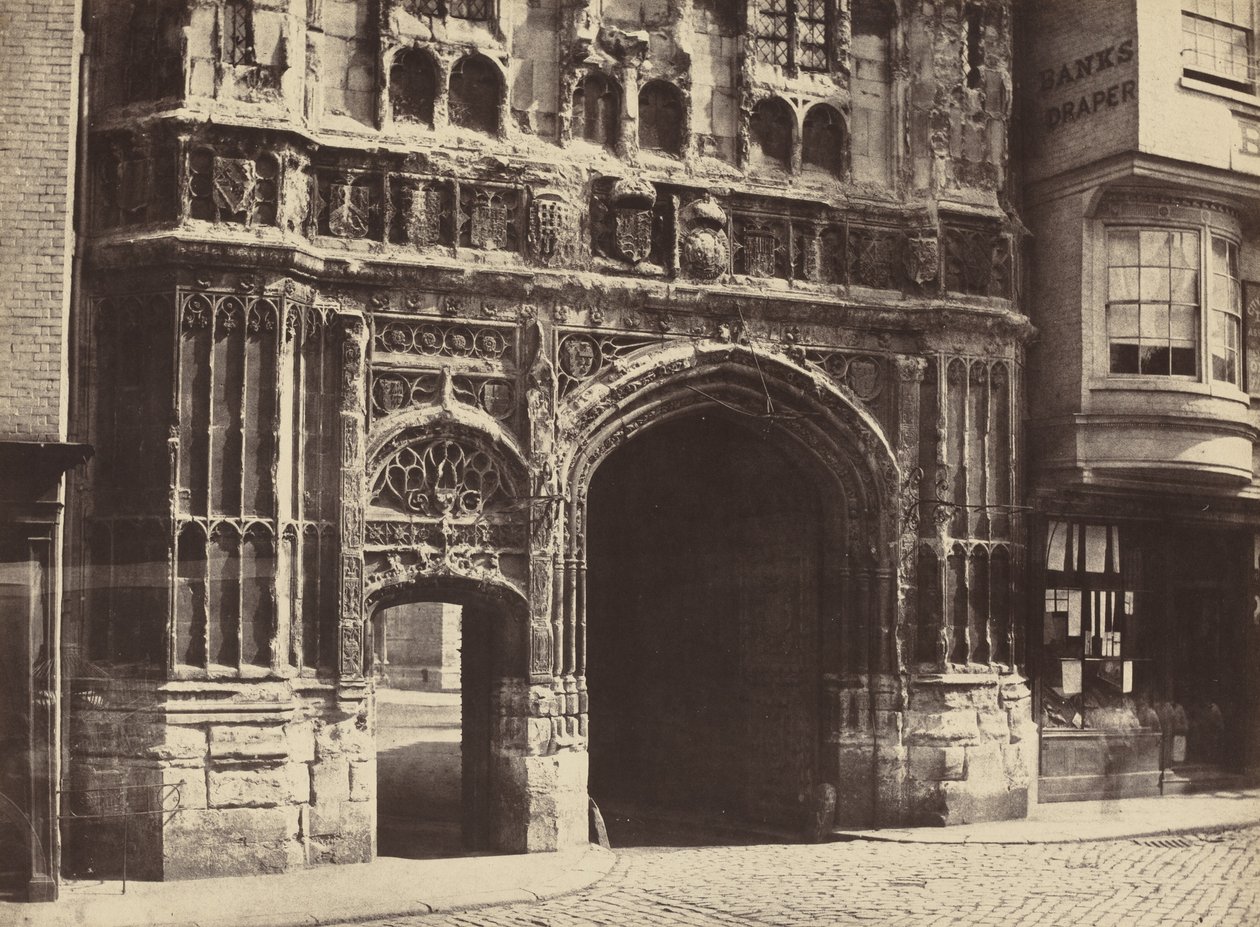 Christchurch Gateway, Canterbury, 1854, trykt 1857. af Benjamin Brecknell Turner