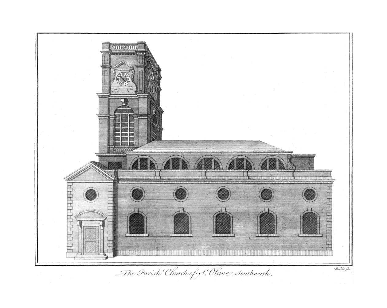 Sognekirken St.Olave. Southwark., c1756 af Benjamin Cole