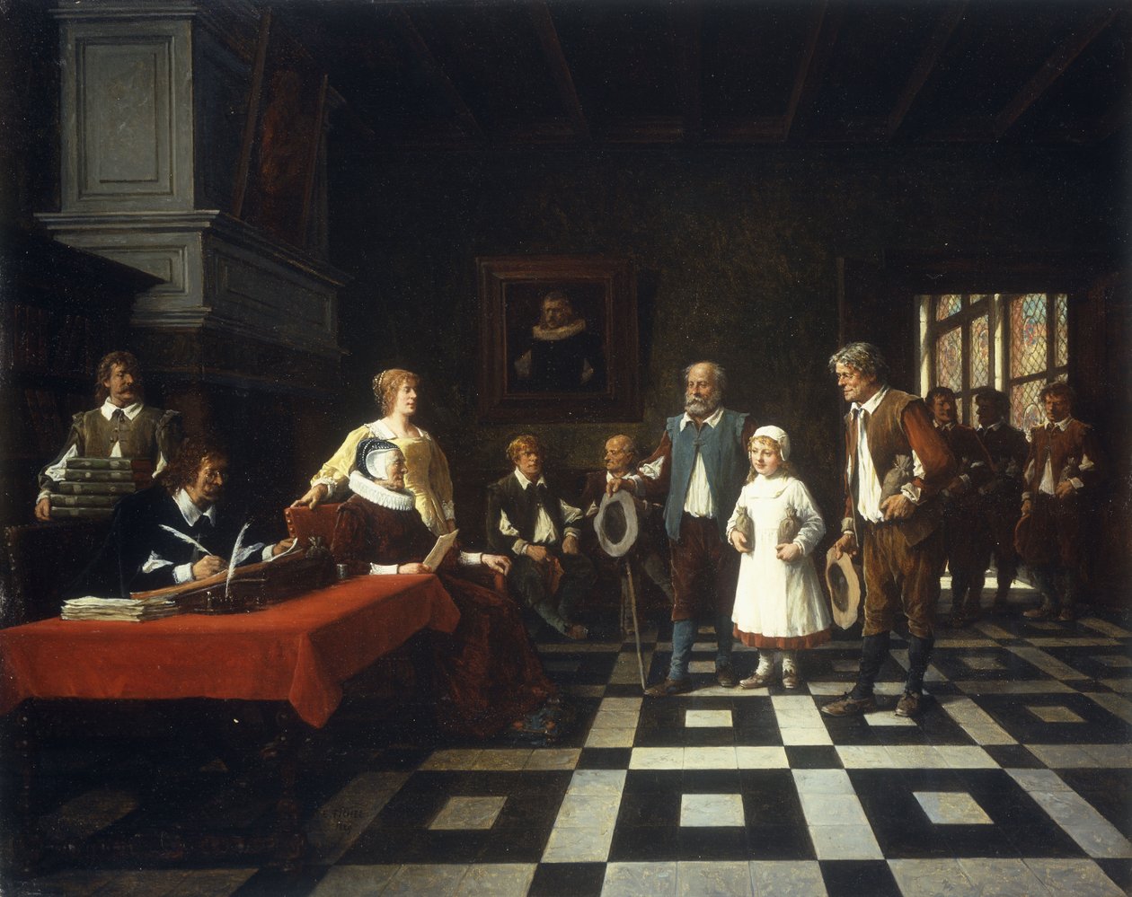 Hos skatteopkræveren, 1889 af Benjamin Eugene Fichel