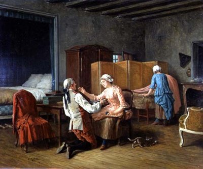 Oprulningsuld (olie på panel) af Benjamin Eugene Fichel