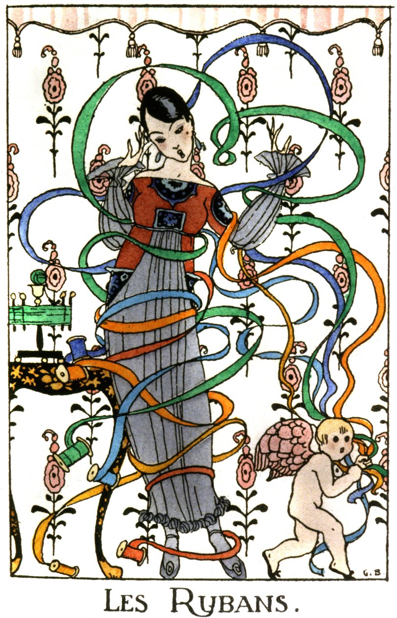 Båndene, kjole i flapper-stil, ca. 1919 af Benjamin Rabier
