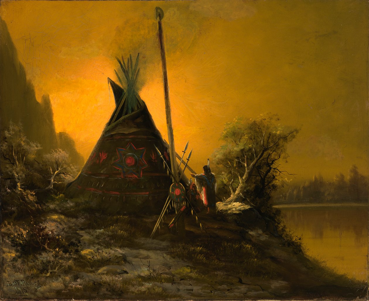 Nattescene af indisk Tipi, 1895. af Benjamin Raborg