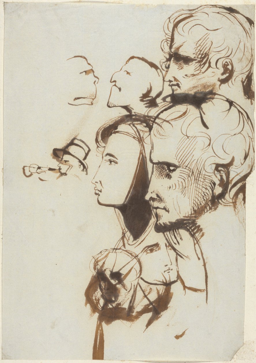 Studie af ansigter af Benjamin Robert Haydon