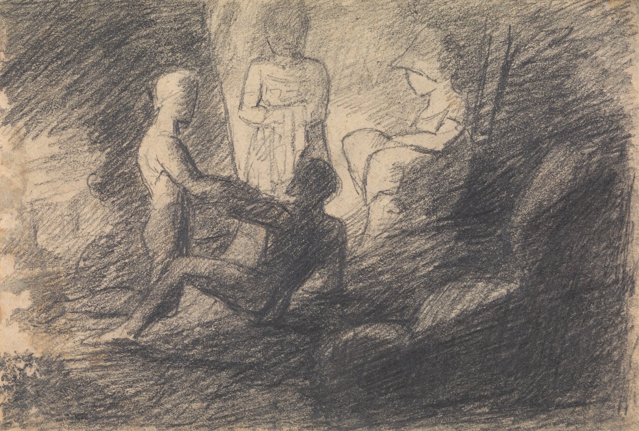 Studie af figurer i en hule af Benjamin Robert Haydon