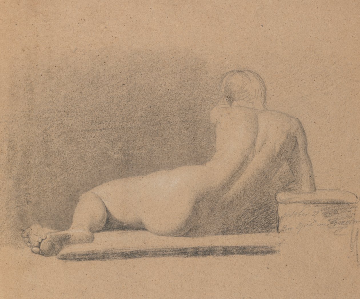 Studie af en tilbagelænet, nøgen figur af Benjamin Robert Haydon