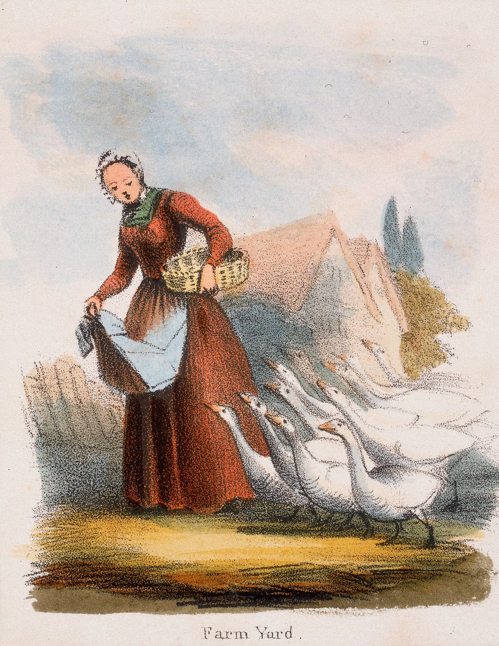 Gårdsgård, c1845 af Benjamin Waterhouse Hawkins