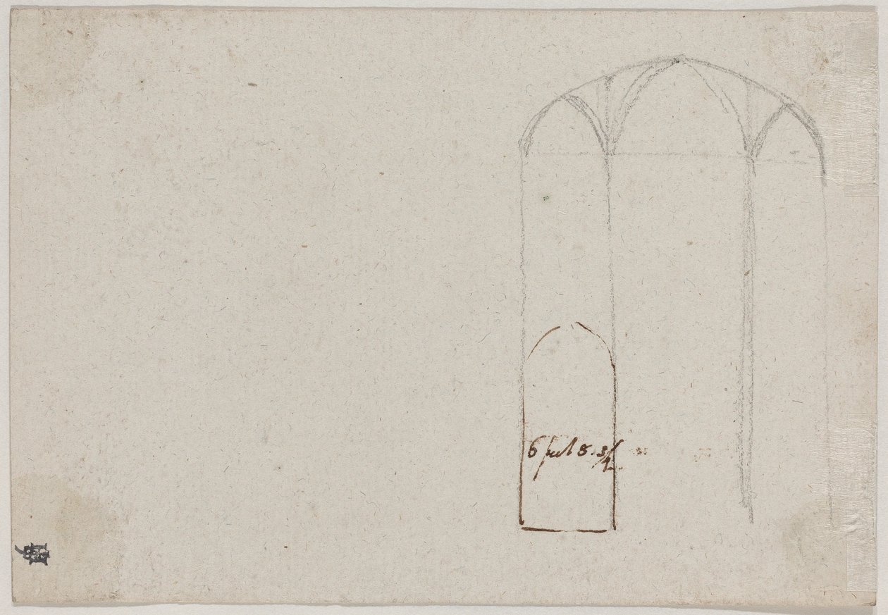 Tværsnit af en gotisk kirke [verso] af Benjamin West