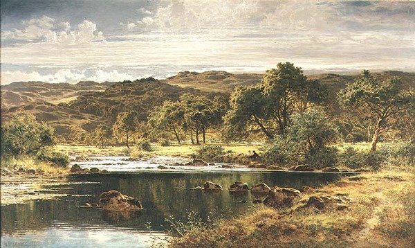 En lys eftermiddag, North Wales af Benjamin Williams Leader
