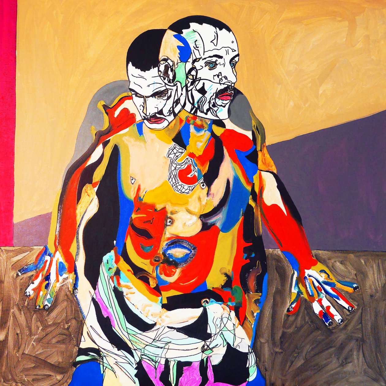 Stående mand, 2016 (olie på lærred) af Benoit Erwann Boucherot