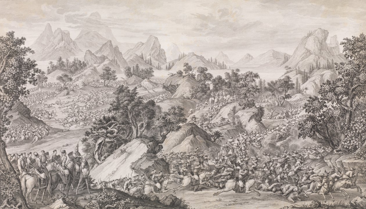 Slaget ved Qos-qulaq, 1774. af Benoit Louis Prevost
