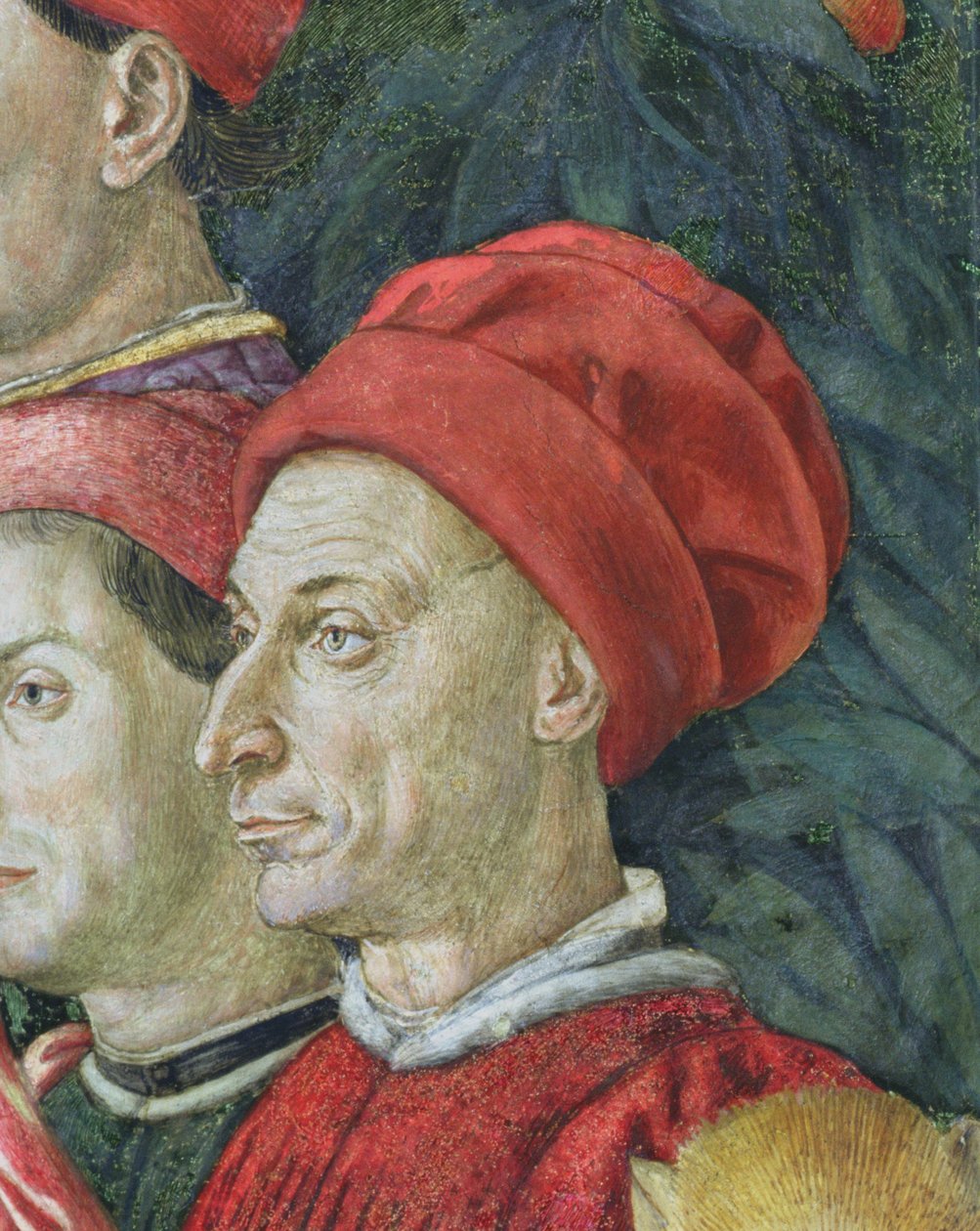 Ansigt i processionen, detalje fra Magi-cyklen Journey i kapellet, ca. 1460 fresko-detalje af 70603 af Benozzo di Lese di Sandro Gozzoli