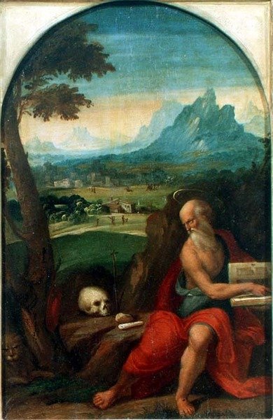 Sankt Jerome (panel) af Benvenuto Tisi da Garofalo