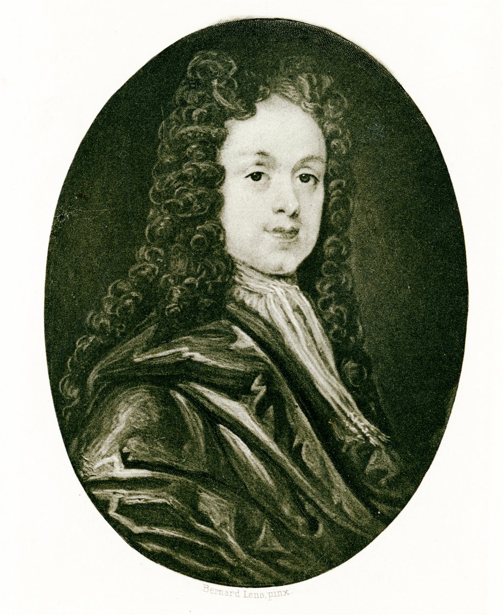 Portrætminiature af John White, ca.1719 (wc og gouache på elfenben) af Bernard III Lens