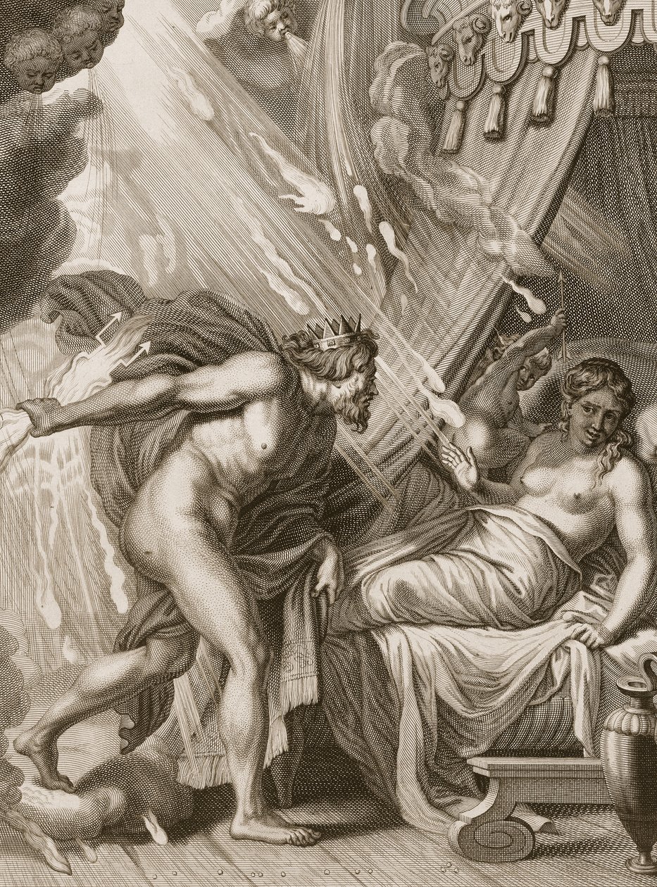 Semele fortæres af Jupiters ild, 1731 af Bernard Picart