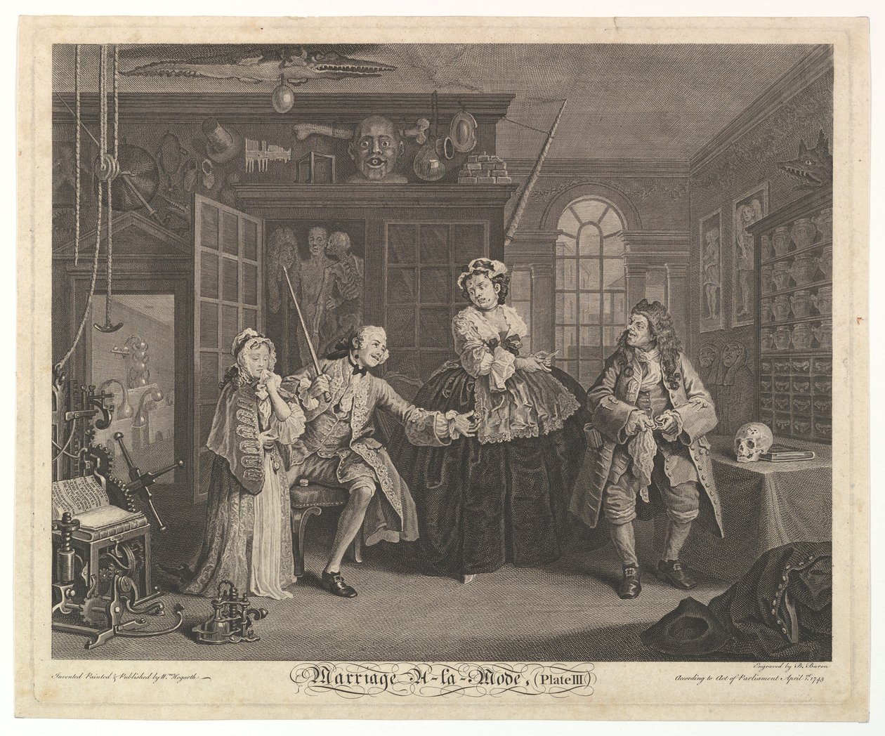 Ægteskab A-la-Mode, tavle III, april 1745. af Bernard Baron