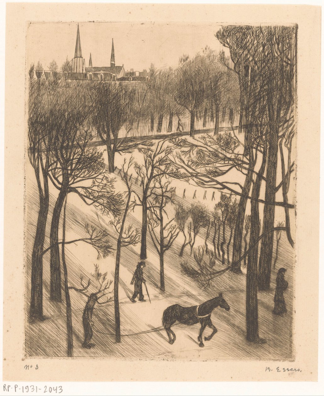 Vondel Park om vinteren af Bernard Essers (signed by artist)