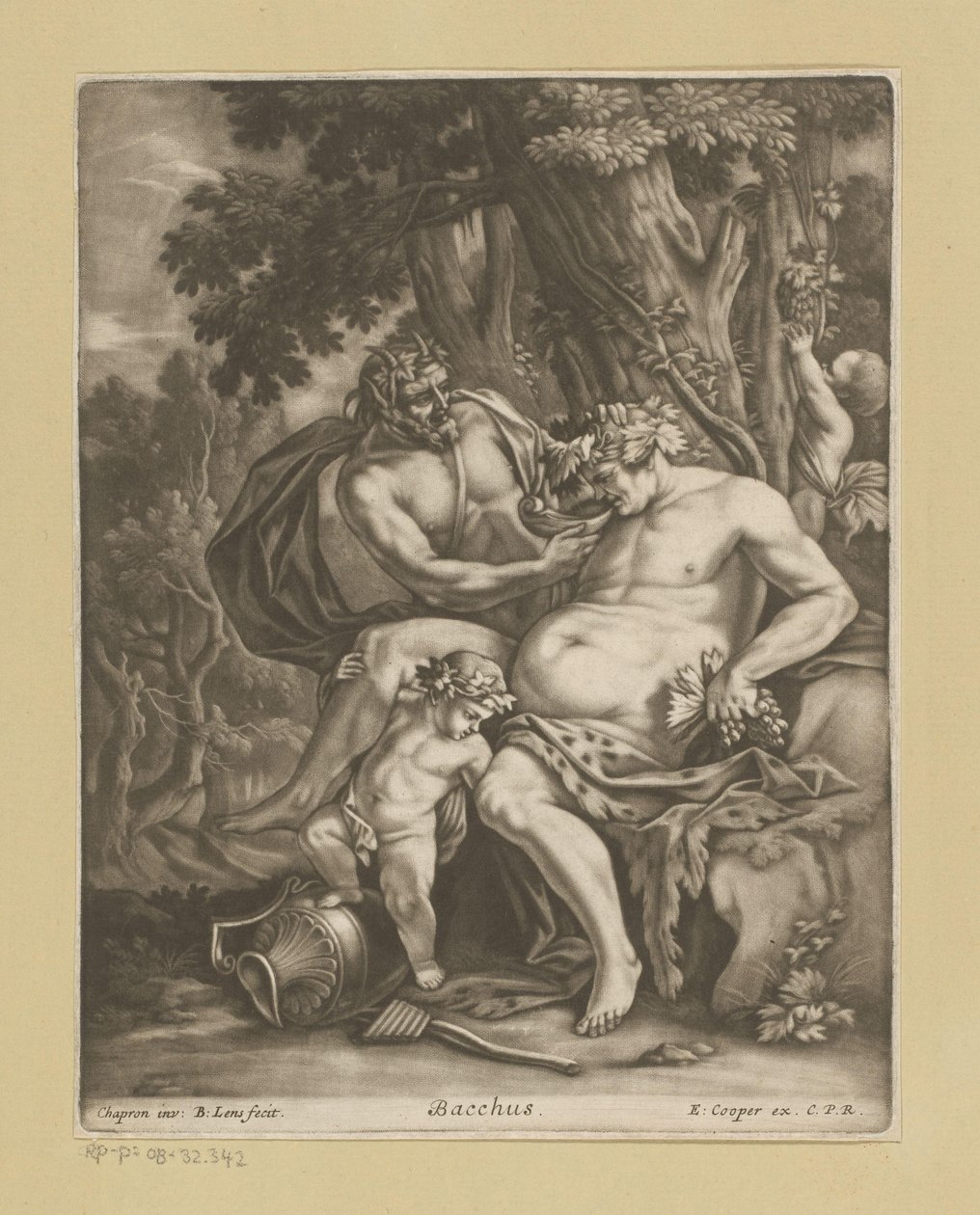 Bacchus omgivet af satyrer af Bernard Lens (II)