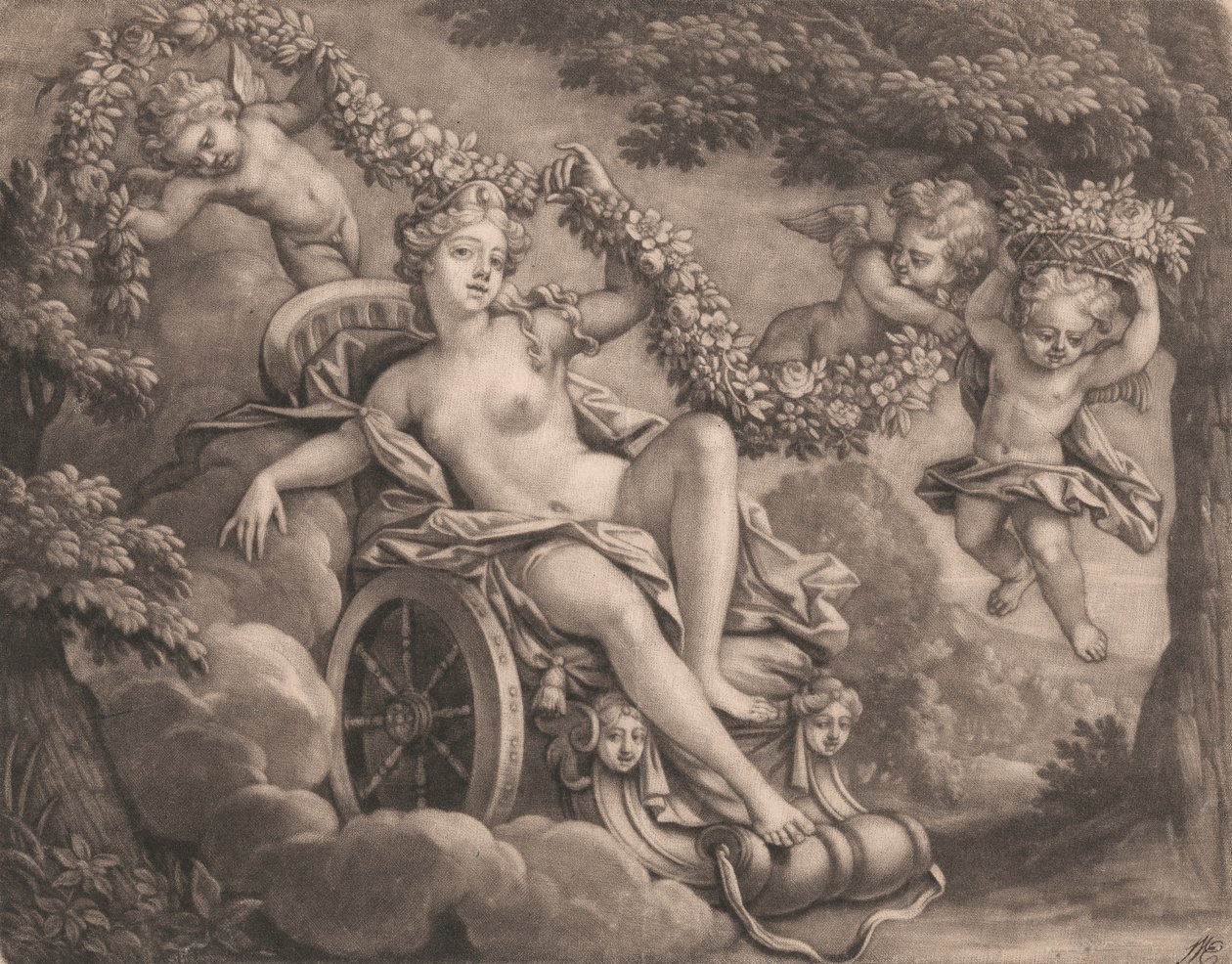 Flora og Putti af Bernard Lens