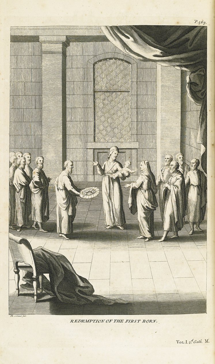 Forløsning af den førstefødte søn, 1735-1739 af Bernard Picart