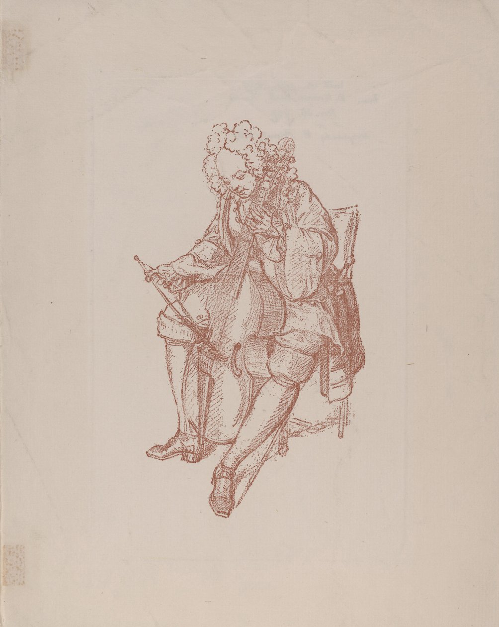 The Bass Viol Player, 1707 af Bernard Picart