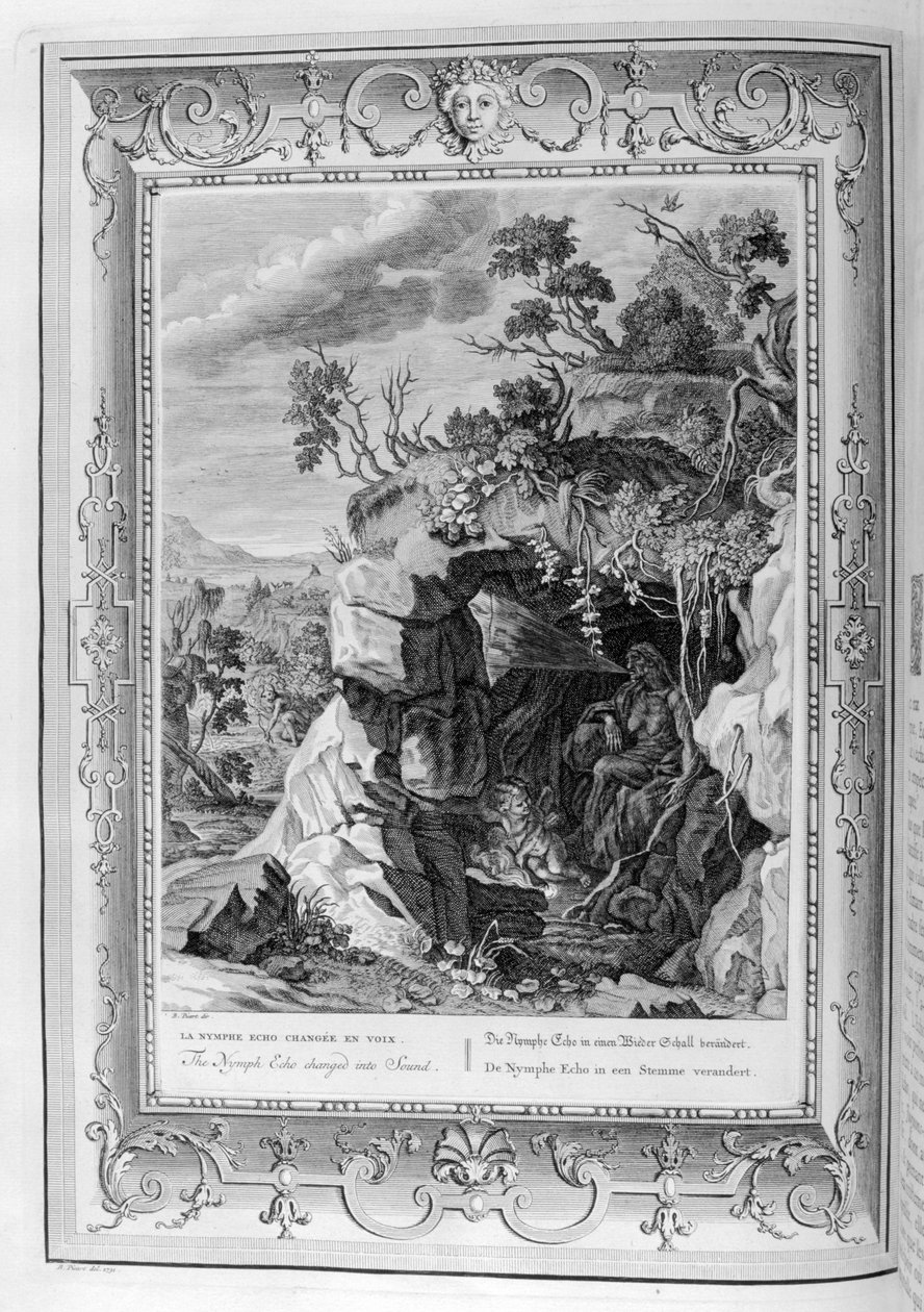 Nymfeekkoet ændrede sig til lyd, 1733 af Bernard Picart