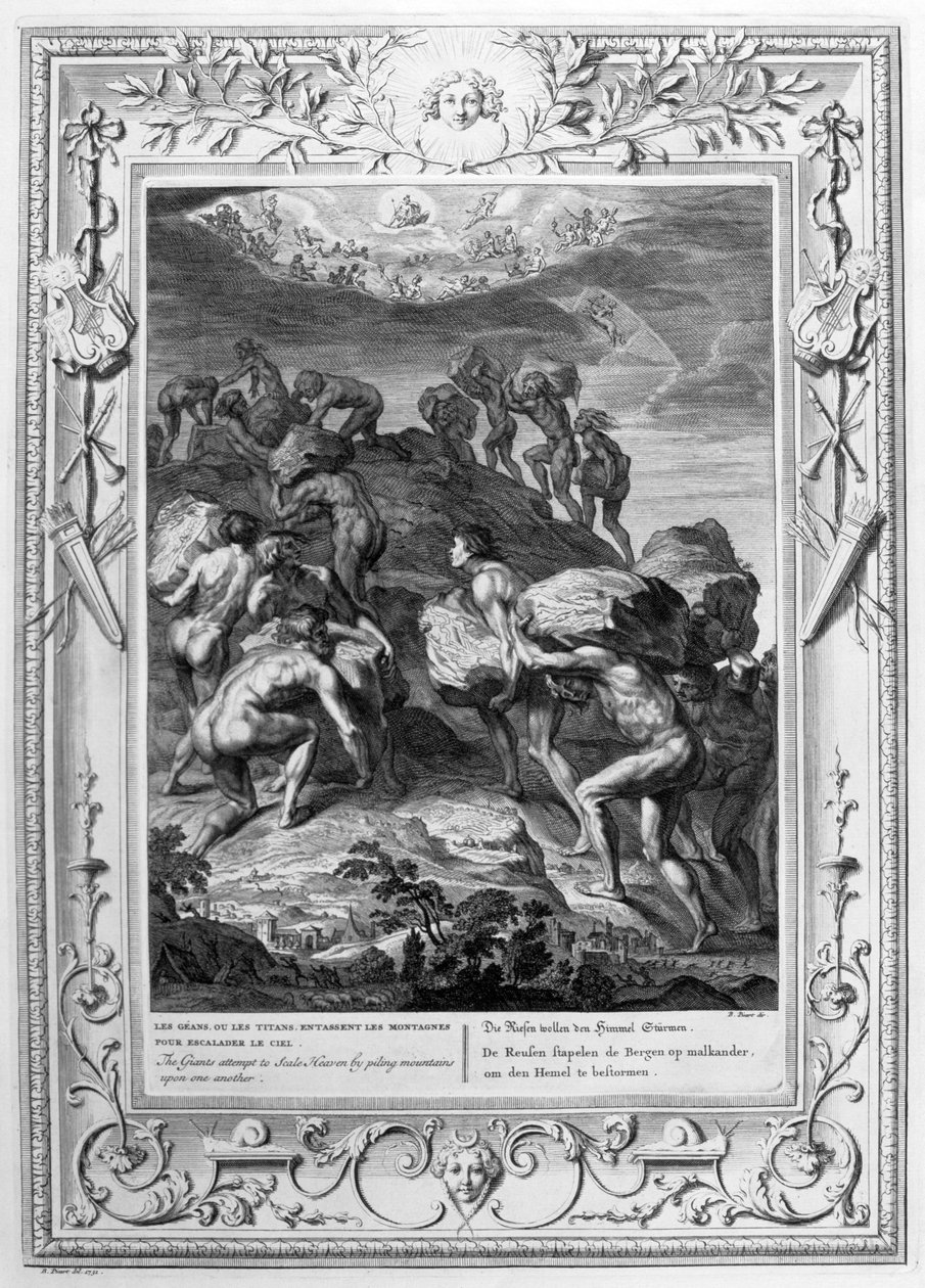 The Titans (gravering) af Bernard Picart