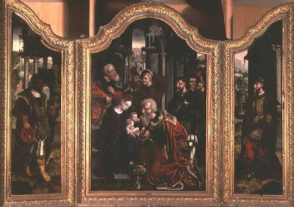 Tilbedelse af Magi (olie) af Bernard van Orley