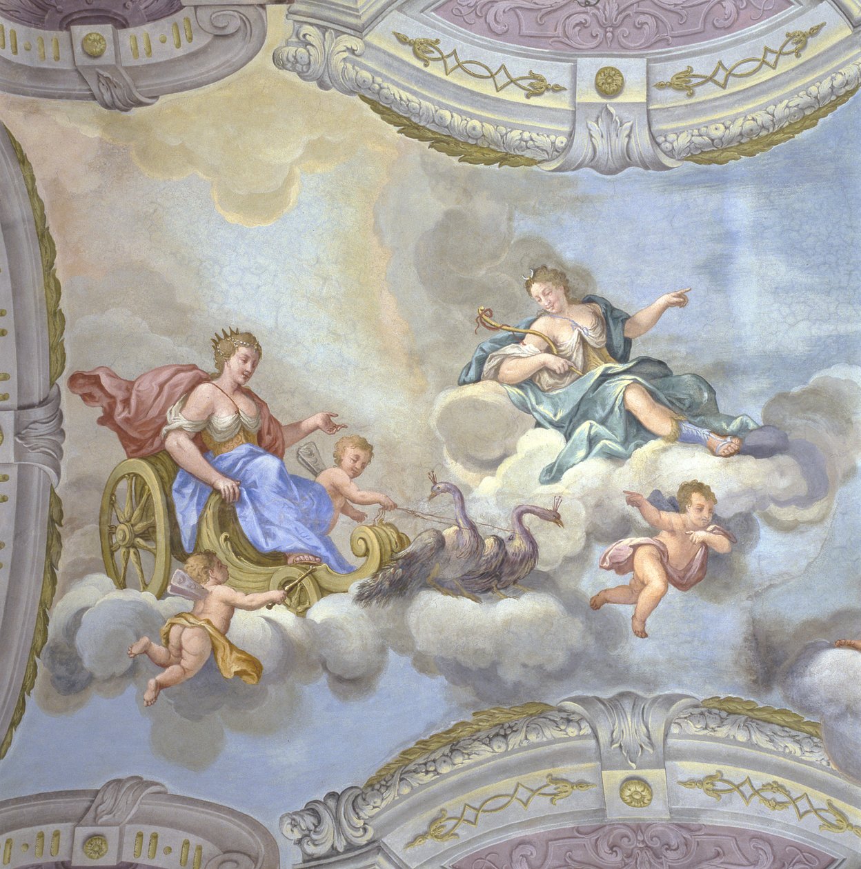 Juno kører på vogn, ca. 1760 af Bernardino and Galliari Galliari