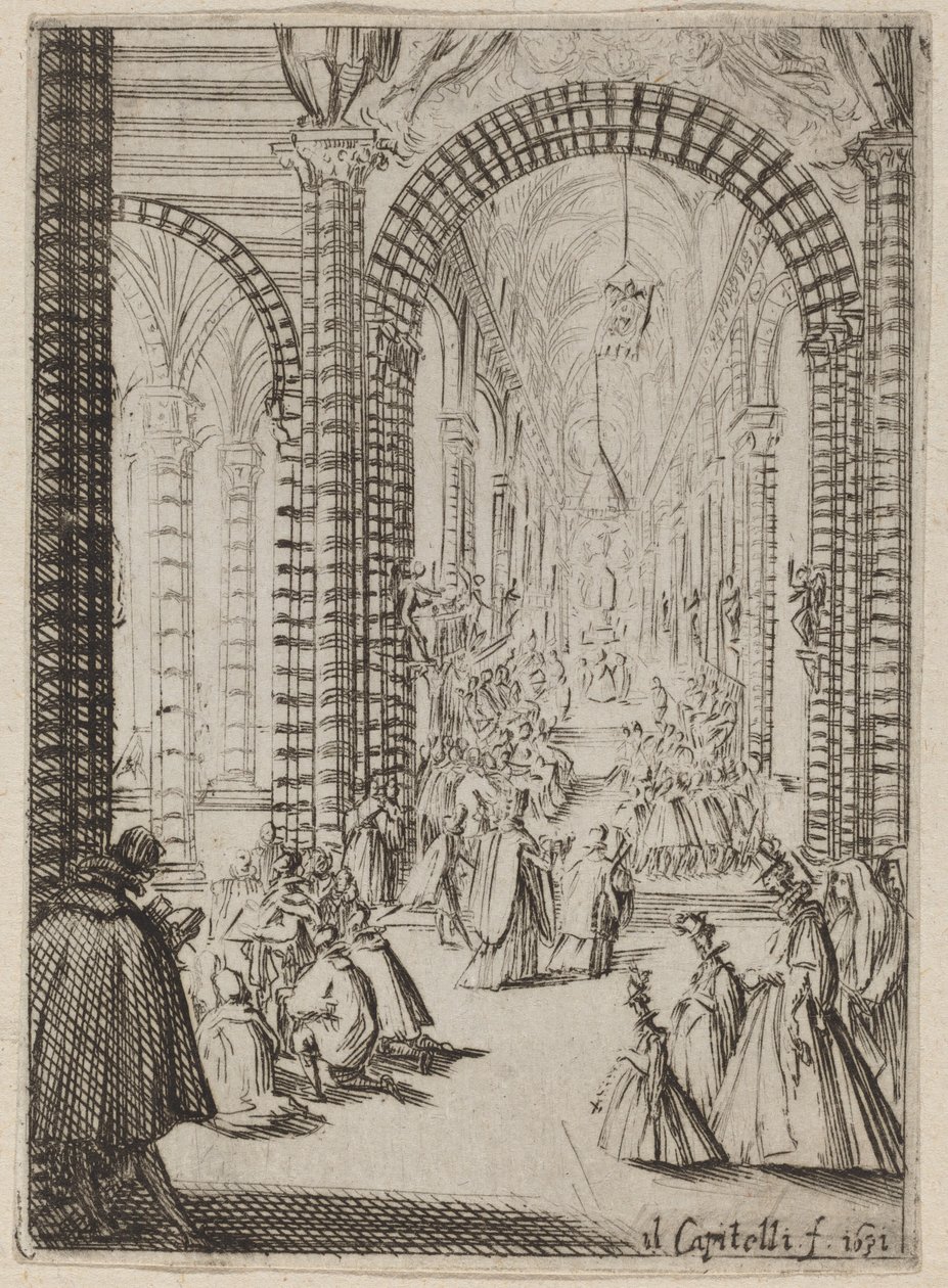 Det indre af en kirke af Bernardino Capitelli