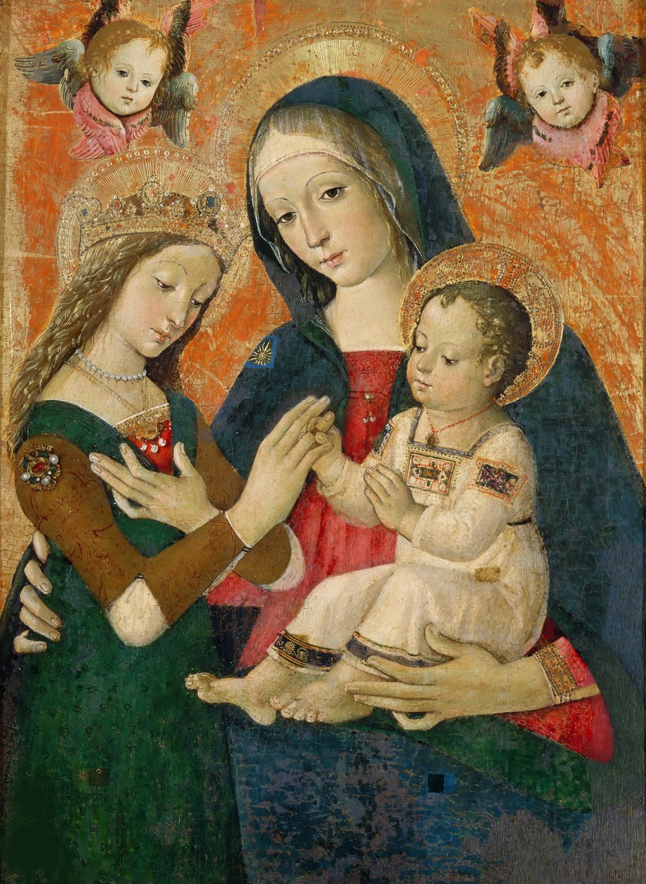 Sankt Catherines mystiske ægteskab. af Bernardino Pinturicchio
