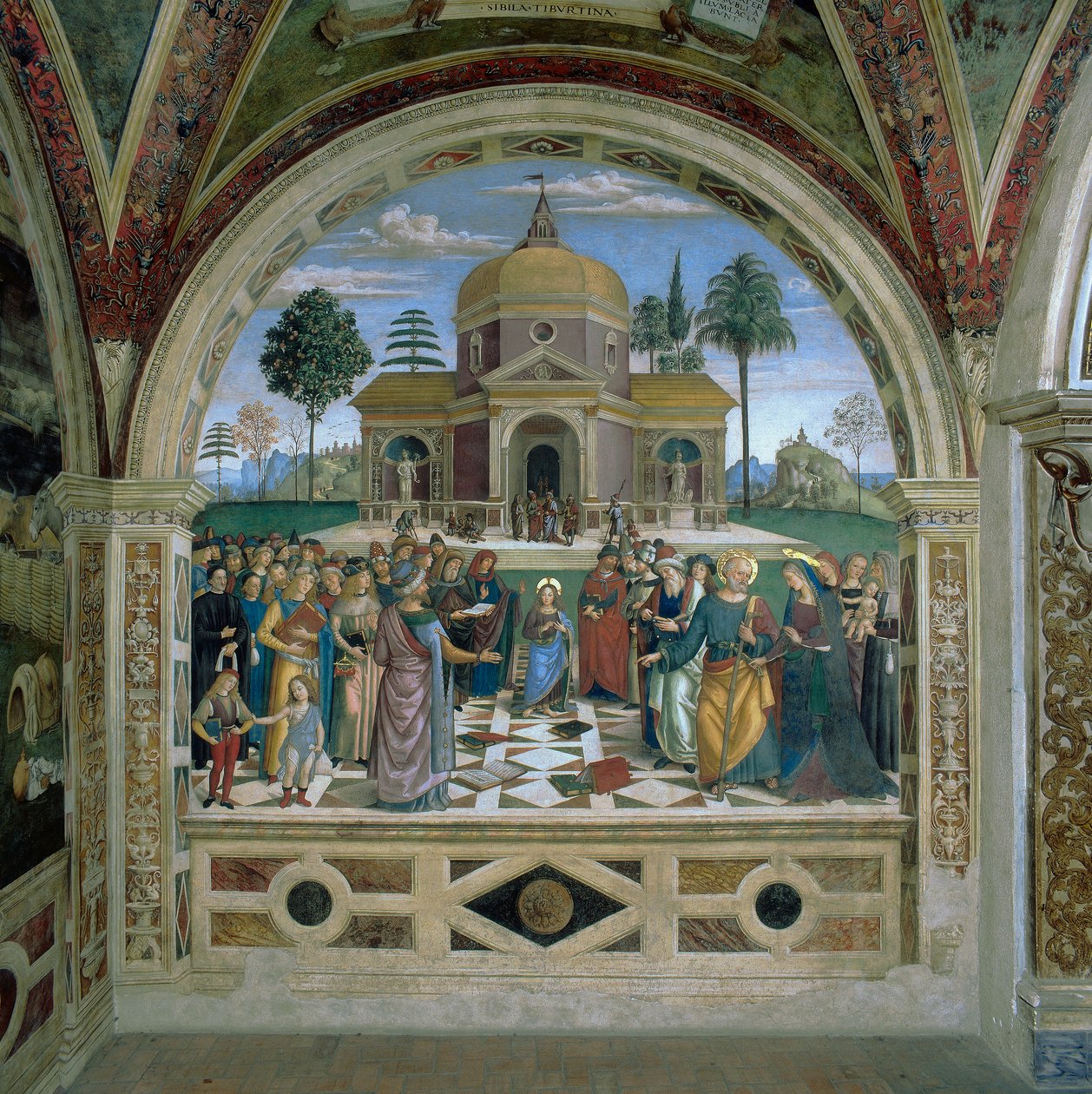 Diskussion i templet (fresko) af Bernardino di Betto Pinturicchio