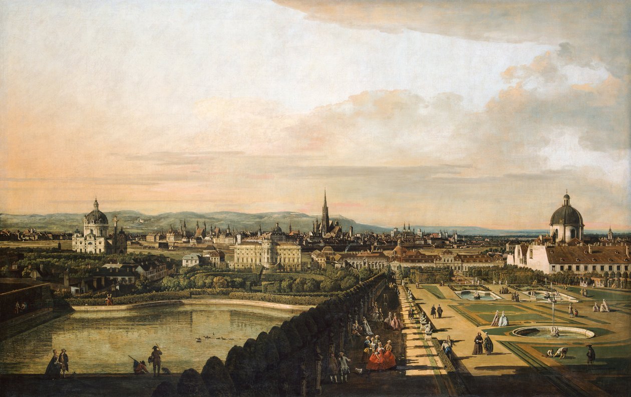 Wien Set fra Belvedere -paladset af Bernardo Bellotto