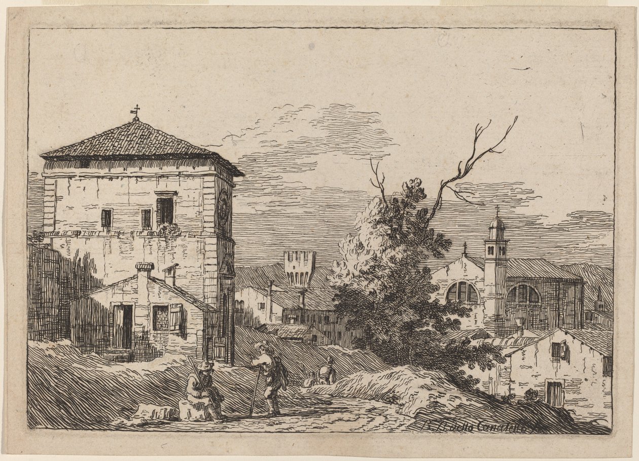 Landskab med et dødt træ af Bernardo Bellotto