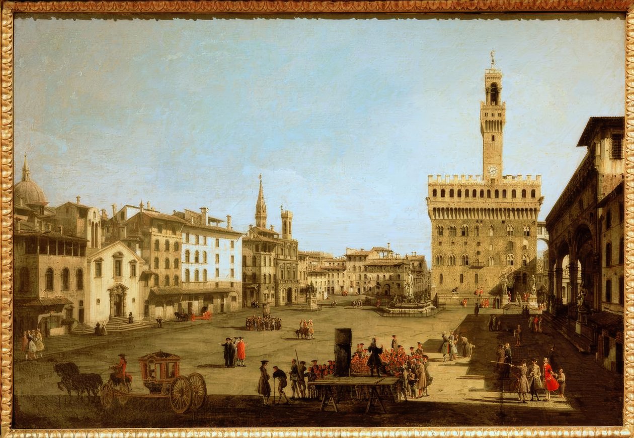 Piazza della Signoria af Bernardo Bellotto