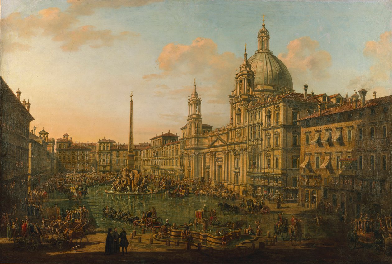 Piazza Navona i Rom, begyndelsen af 1740