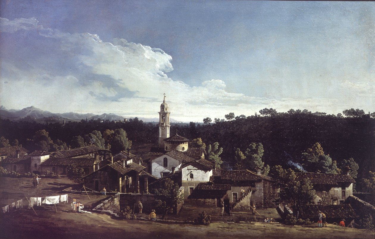 Udsigt over Gazzada nær Varese af Bernardo Bellotto