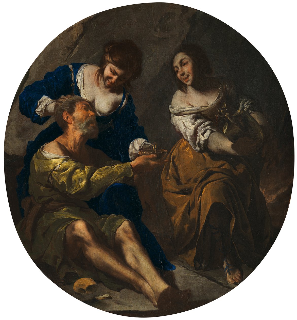 Lot og hans døtre af Bernardo Cavallino
