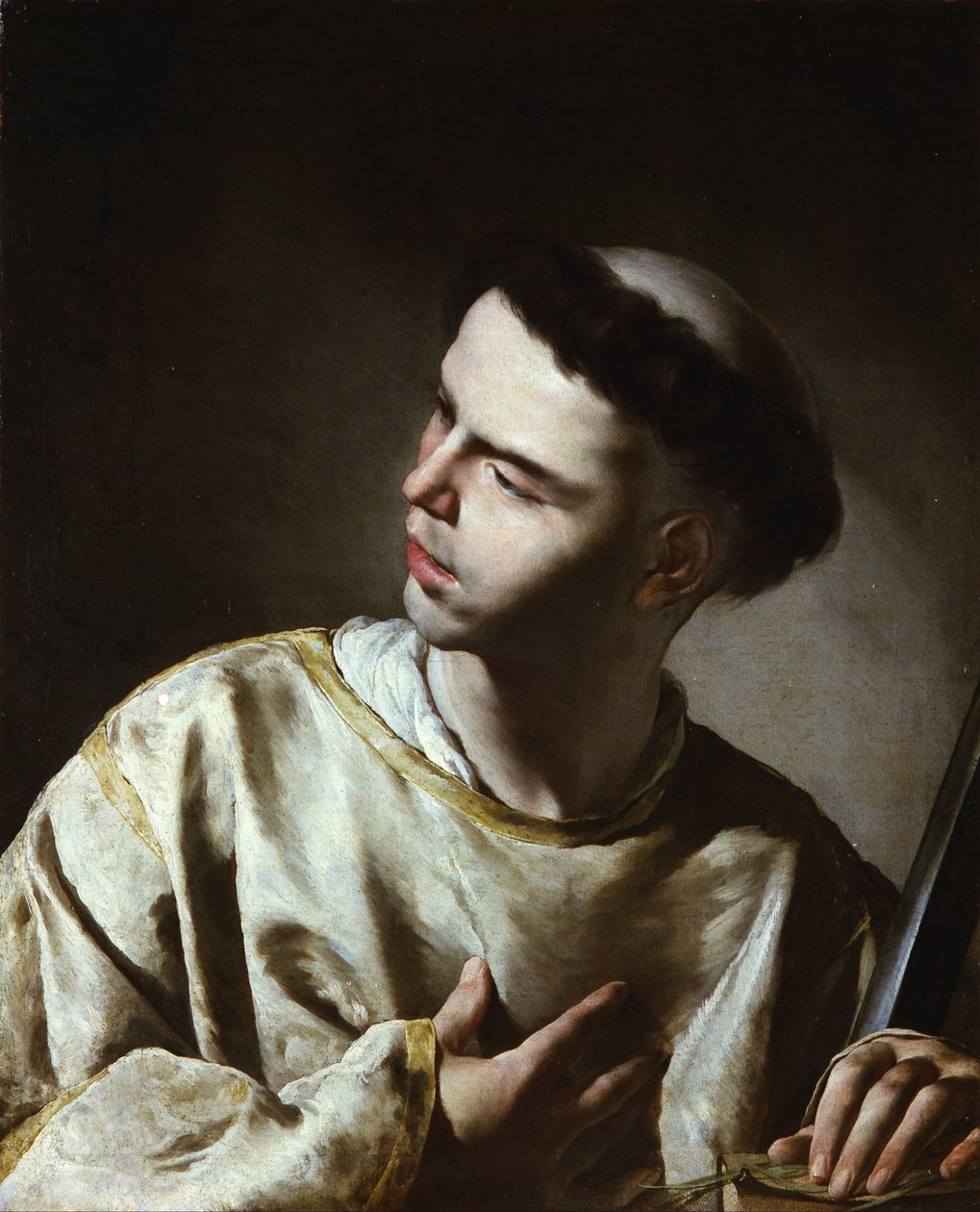 Sankt Lawrence af Bernardo Cavallino