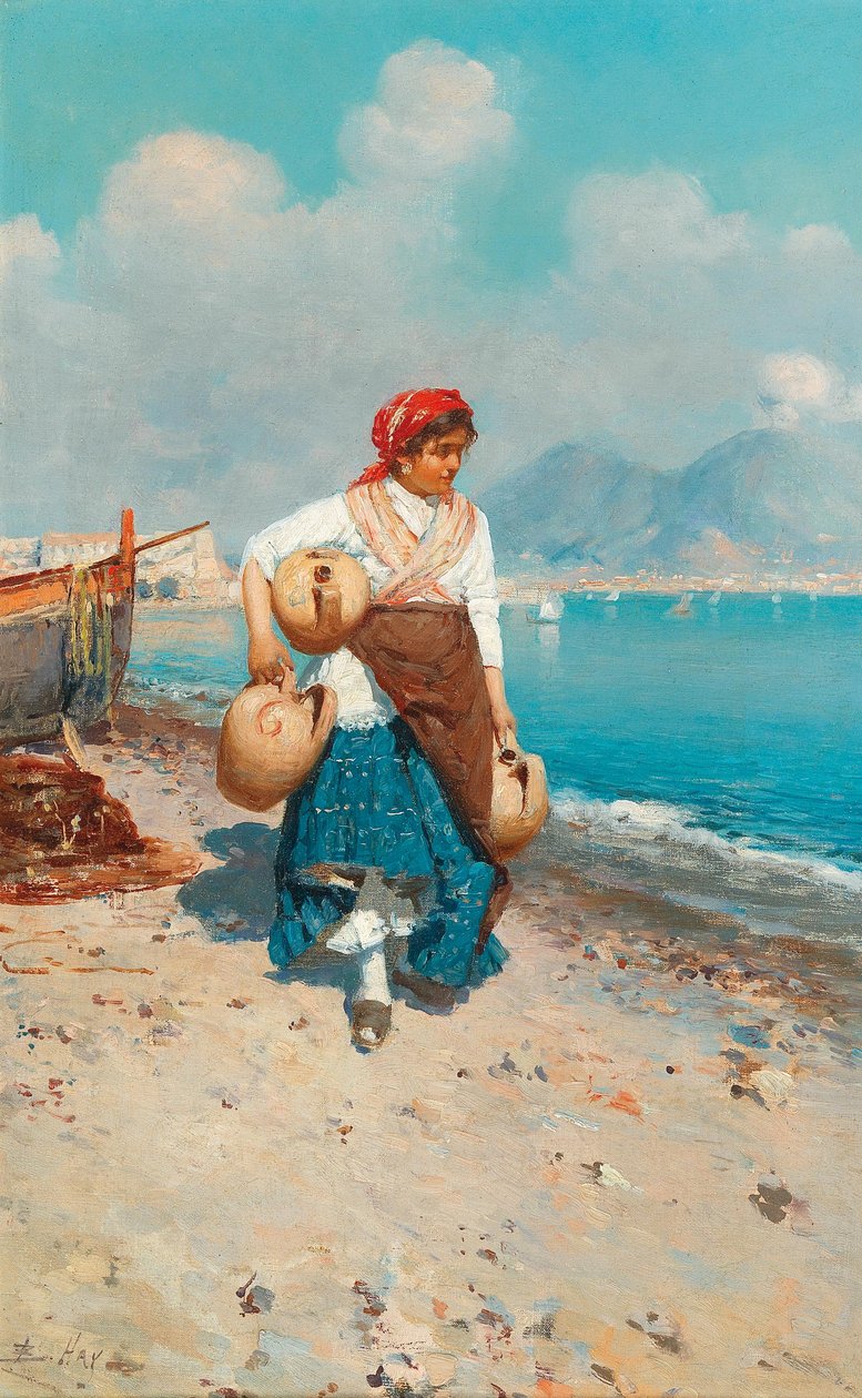 På stranden i Napoli af Bernardo Hay